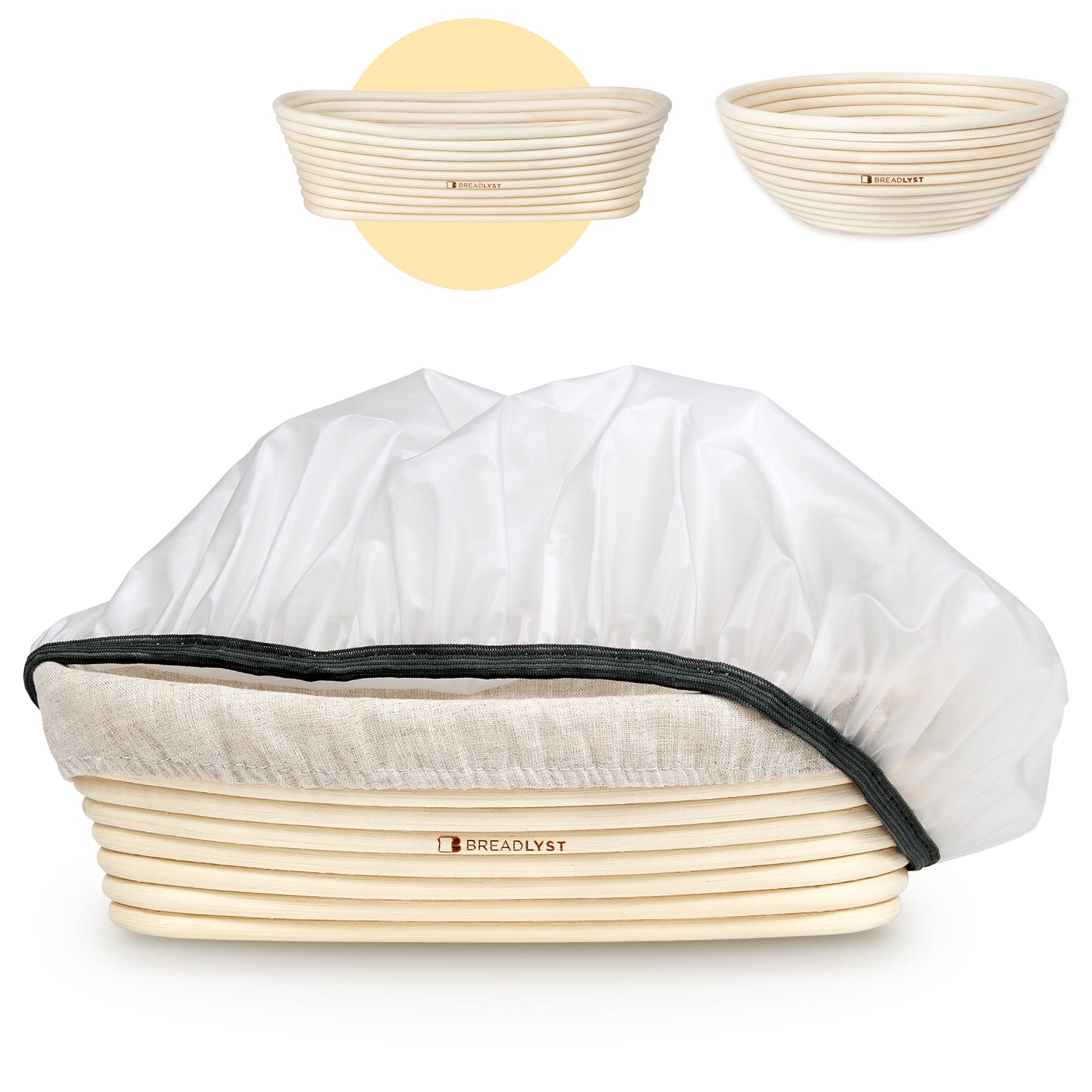 Premium Gärkorb Set mit Leinen-Einsatz und Abdeckhaube