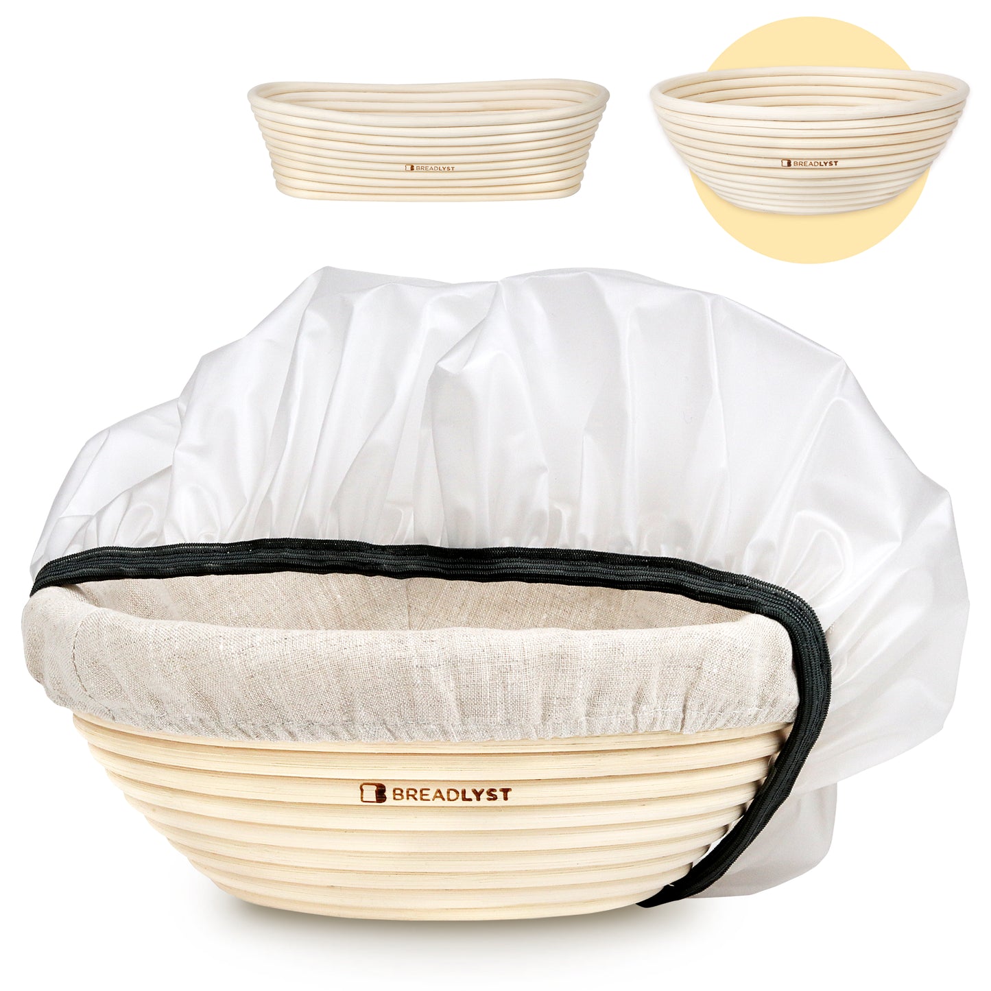 Premium Gärkorb Set mit Leinen-Einsatz und Abdeckhaube