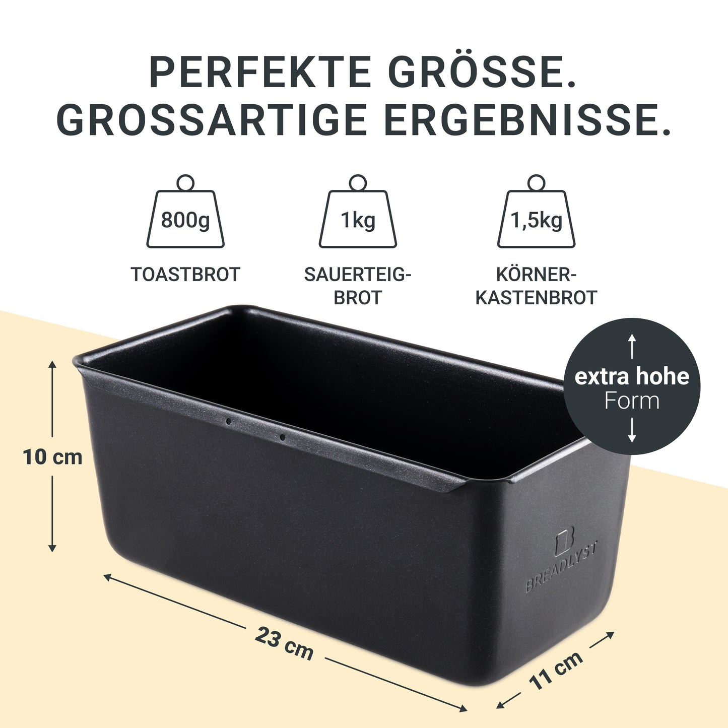 Premium-Kastenbackform mit Deckel und Antihaftbeschichtung